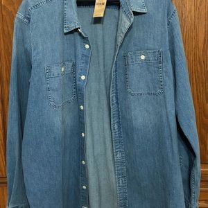 American Eagle blue jean shirt